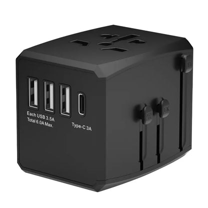 Punjač mreže Techsuit HHT904-B1 Travel, 15W, 3A, 3 x USB-A - 1 x USB-C, Crni