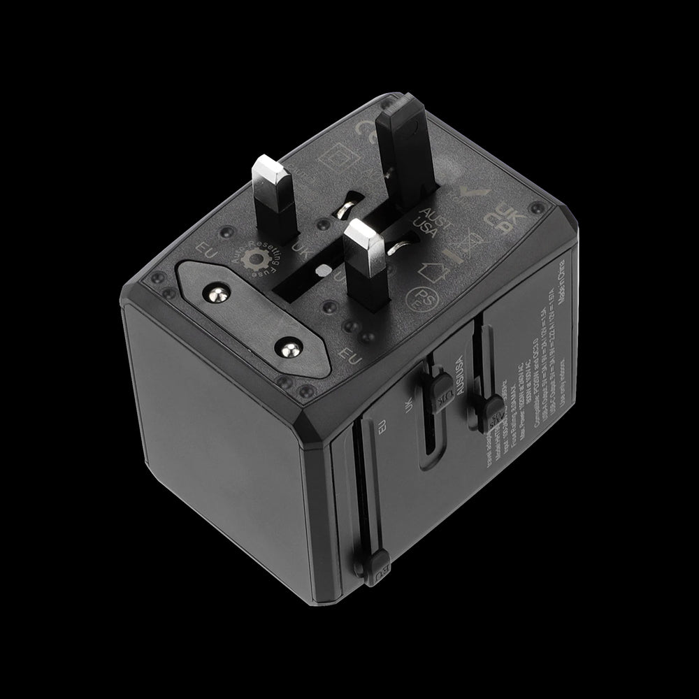 Punjač mreže Techsuit HHT904-B2 Travel, 20W, 3A, 2 x USB-A - 2 x USB-C, Crni