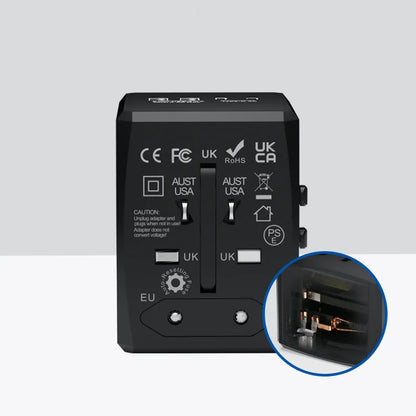 Punjač mreže Techsuit HHT904-B2 Travel, 20W, 3A, 2 x USB-A - 2 x USB-C, Crni