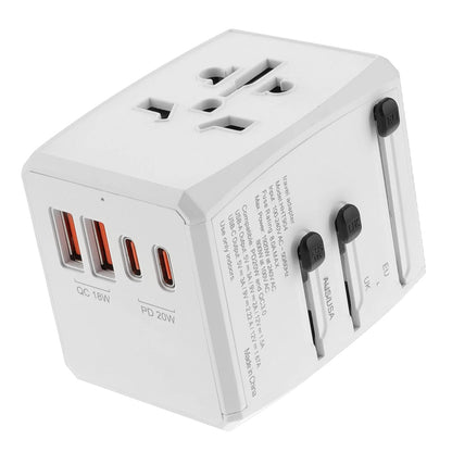 Punjač mreže Techsuit HHT904-W2 Travel, 20W, 3A, 2 x USB-A - 2 x USB-C, Bijeli