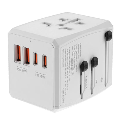 Punjač mreže Techsuit HHT904-W2 Travel, 20W, 3A, 2 x USB-A - 2 x USB-C, Bijeli