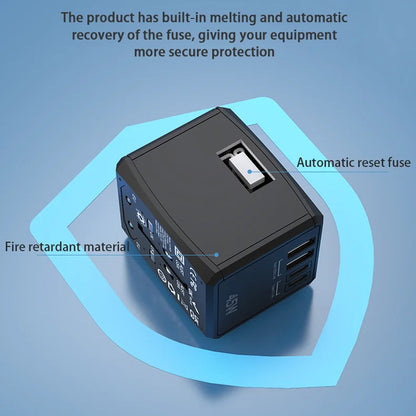 Punjač mreže Techsuit HHT905 Travel, 45W, 3A, 2 x USB-A - 2 x USB-C, Crni