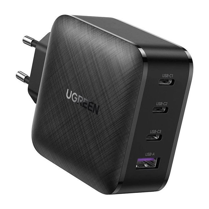 Punjač za mrežu UGREEN CD104, 65W, 3A, 1 x USB-A - 3 x USB-C, Crni