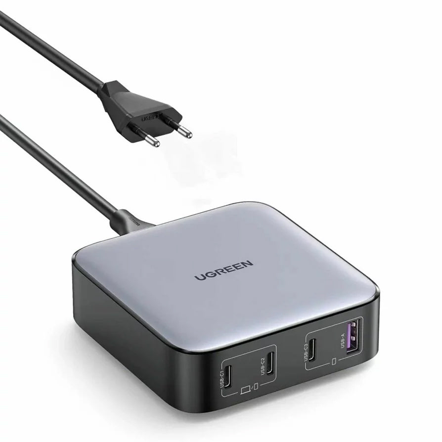 Punjač Stanica UGREEN CD328, 100W, 3A, 1 x USB-A - 3 x USB-C, Sivi