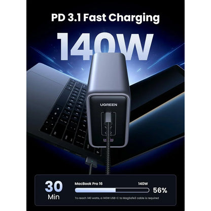 Punjač Stanica UGREEN CD333 Nexode, 300W, 5A, 1 x USB-A - 4 x USB-C, Sivi