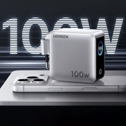 UGREEN Nexode Pro X772 (95942B) mrežni punjač sa zaslonom, 100 W, 5 A, 1 x USB-A – 3 x USB-C, sivi