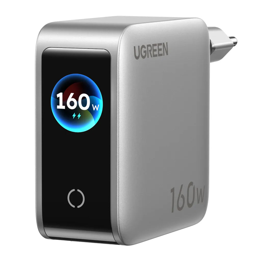 UGREEN Nexode Pro X774 (65637B) mrežni punjač sa zaslonom, 160 W, 5 A, 1 x USB-A – 4 x USB-C, sivi