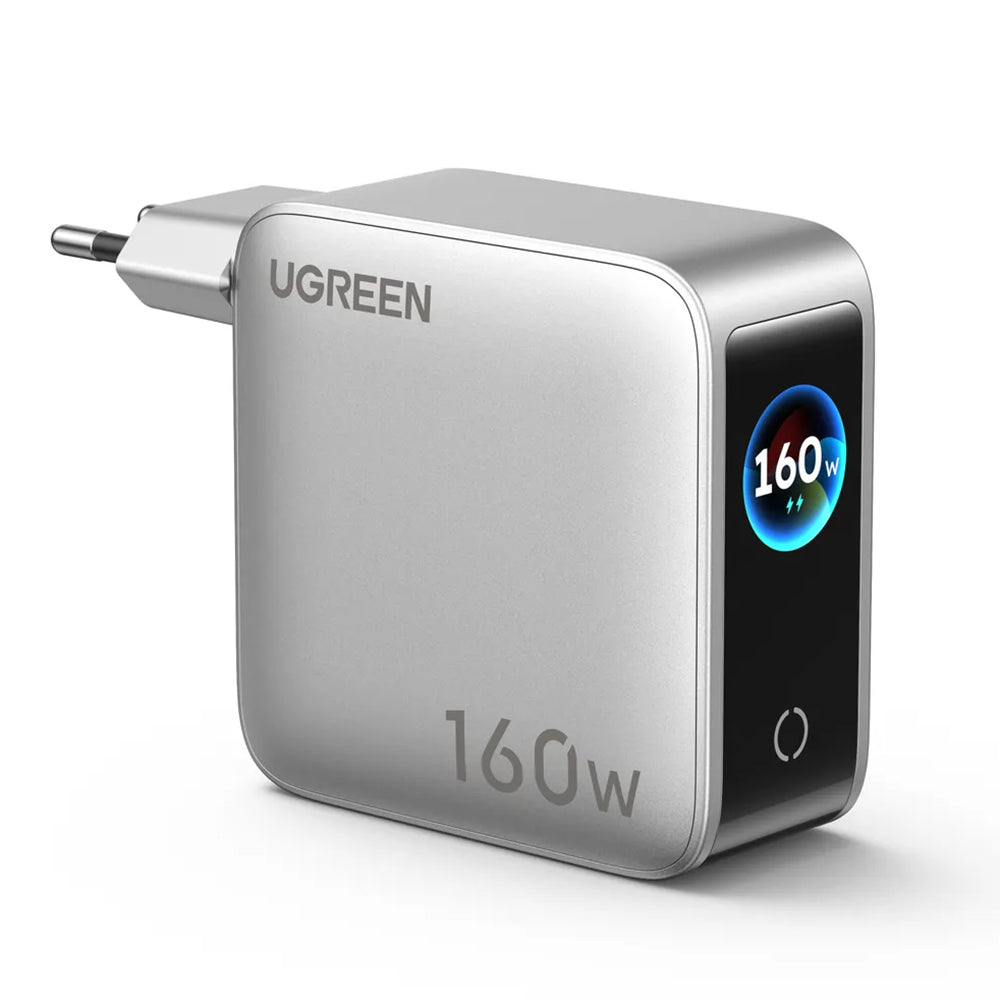 UGREEN Nexode Pro X774 (65637B) mrežni punjač sa zaslonom, 160 W, 5 A, 1 x USB-A – 4 x USB-C, sivi