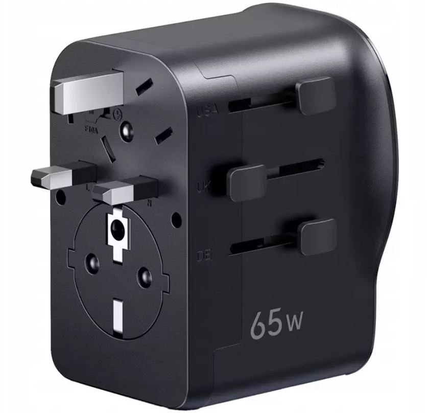 UGREEN Travel S550 mrežni punjač (55001), 65W, 3.25A, 1 x USB-A - 2 x USB-C, Crna