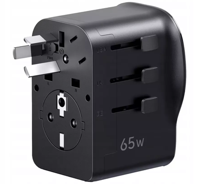 UGREEN Travel S550 mrežni punjač (55001), 65W, 3.25A, 1 x USB-A - 2 x USB-C, Crna