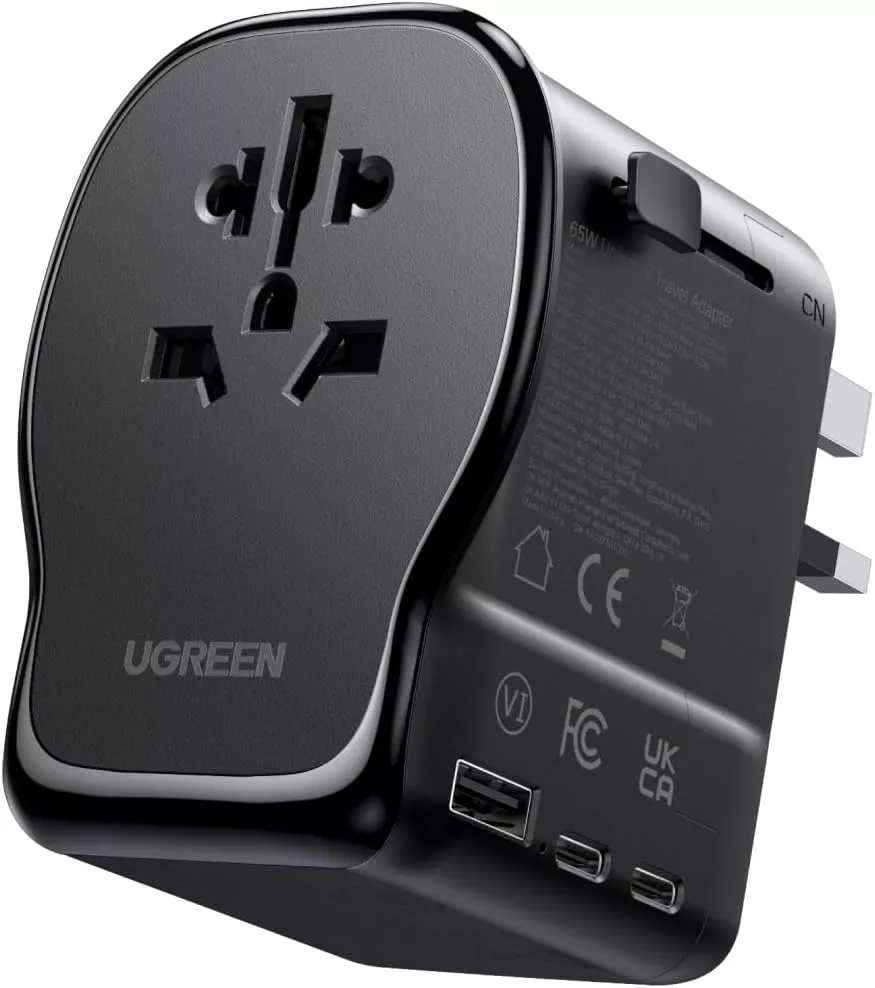 UGREEN Travel S550 mrežni punjač (55001), 65W, 3.25A, 1 x USB-A - 2 x USB-C, Crna