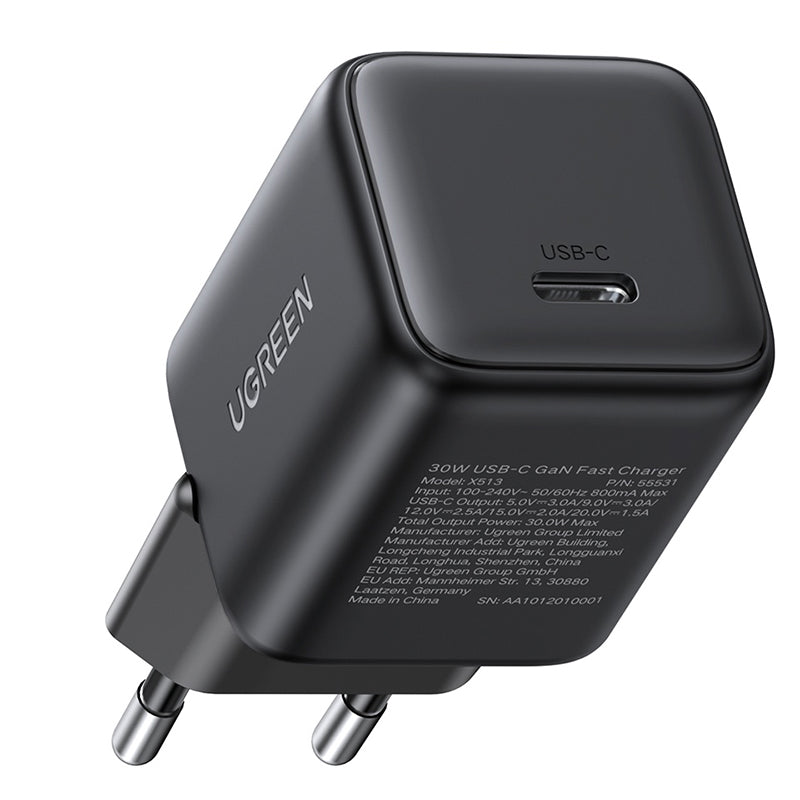 Punjač za mrežu UGREEN X513, 30W, 3A, 1 x USB-C, Crni