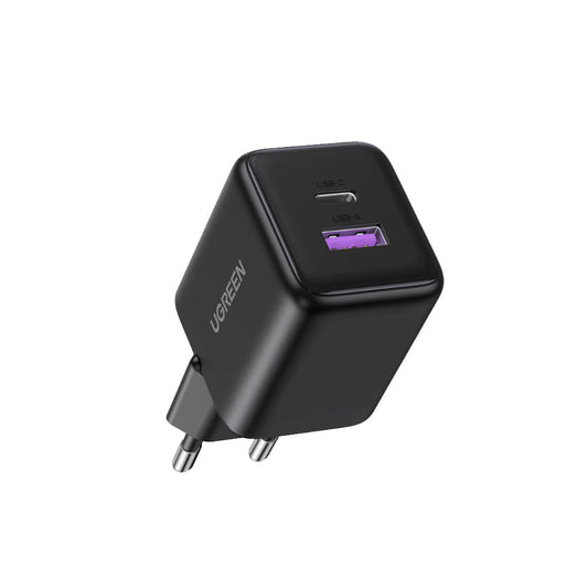 Punjač mreže UGREEN X516, 30W, 3A, 1 x USB-A - 1 x USB-C, Crni