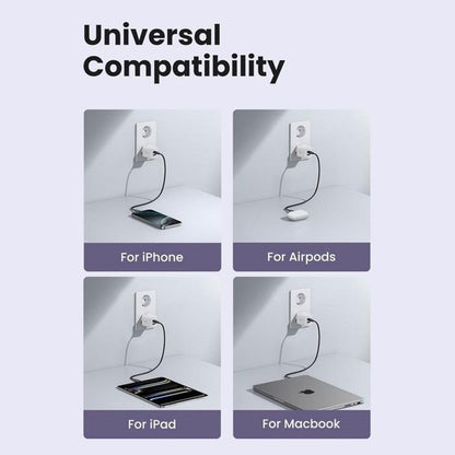 Punjač mreže UGREEN X516, 30W, 3A, 1 x USB-A - 1 x USB-C, Crni