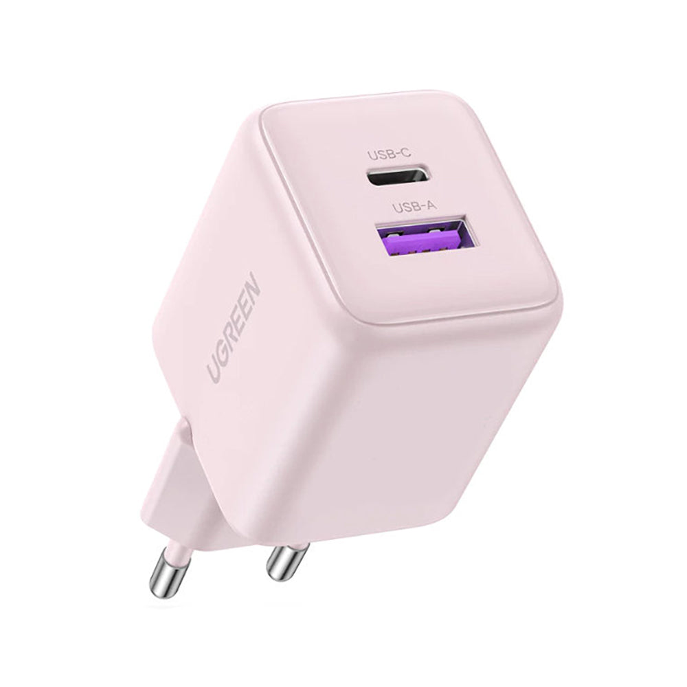 Punjač za mrežu UGREEN X516, 30W, 3A, 1 x USB-A - 1 x USB-C, Roza
