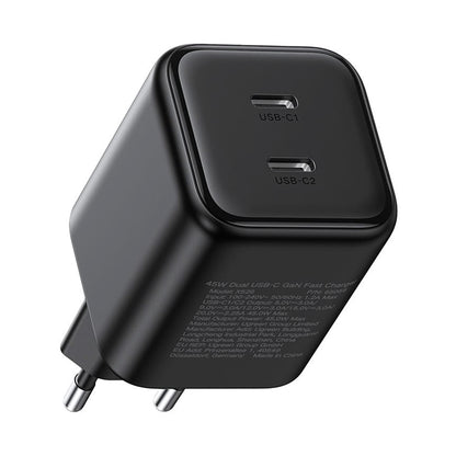 Mrežni punjač UGREEN X526 (65058), 45W, 3A, 2 x USB-C, Crni