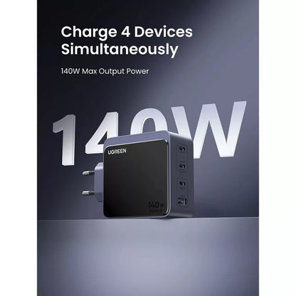 Punjač mreže UGREEN X570 Nexode S, 140W, 5A, 1 x USB-A - 3 x USB-C, Sivi
