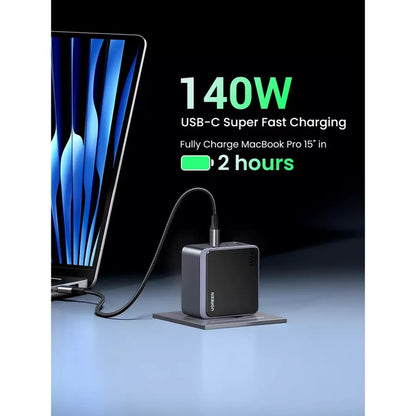 Punjač mreže UGREEN X570 Nexode S, 140W, 5A, 1 x USB-A - 3 x USB-C, Sivi