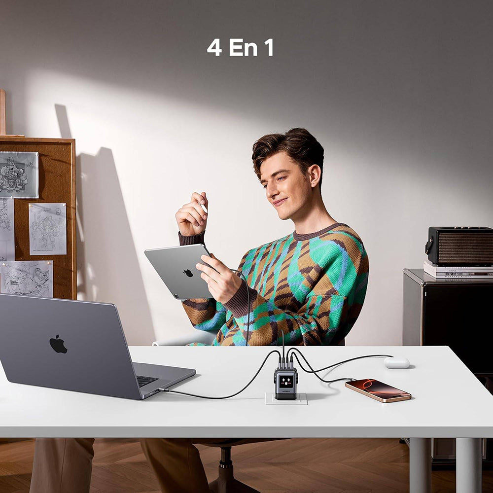 Mrežni punjač UGREEN X688 Uno, 100W, 5A, 1 x USB-A - 3 x USB-C, Crni