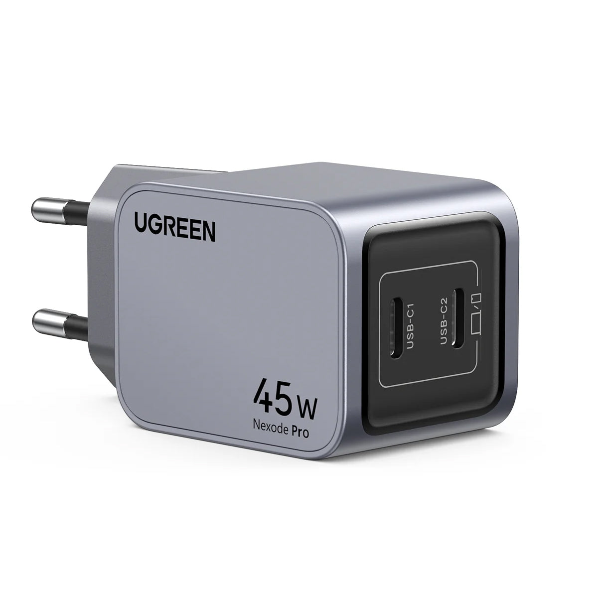 Punjač za mrežu UGREEN X707 Nexode Pro, 45W, 3A, 2 x USB-C, Sivi