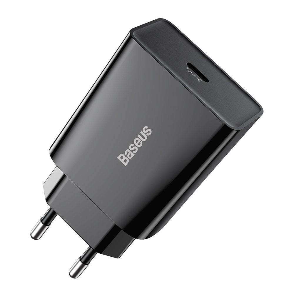 Baseus Speed mrežni punjač, 20W, 3A, 1 x USB-C, Crni CCFS-SN01