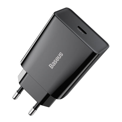 Baseus Speed mrežni punjač, 20W, 3A, 1 x USB-C, Crni CCFS-SN01