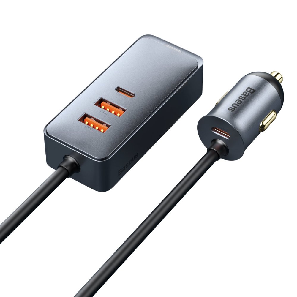 Auto punjač Baseus Share Together, 120W, 3A, 2 x USB-A - 2 x USB-C, Sivi CCBT-A0G