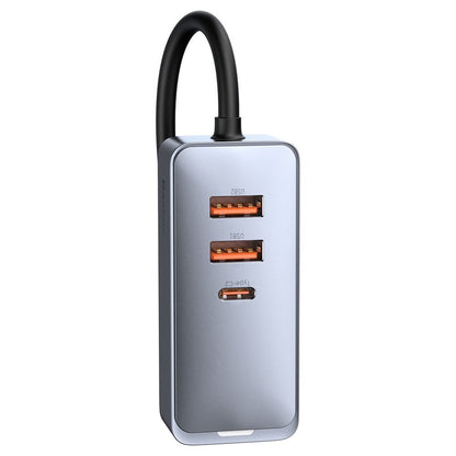Auto punjač Baseus Share Together, 120W, 3A, 2 x USB-A - 2 x USB-C, Sivi CCBT-A0G