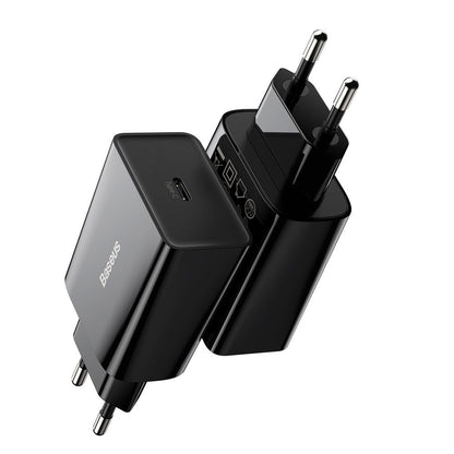 Baseus Speed mrežni punjač, 20W, 3A, 1 x USB-C, Crni CCFS-SN01