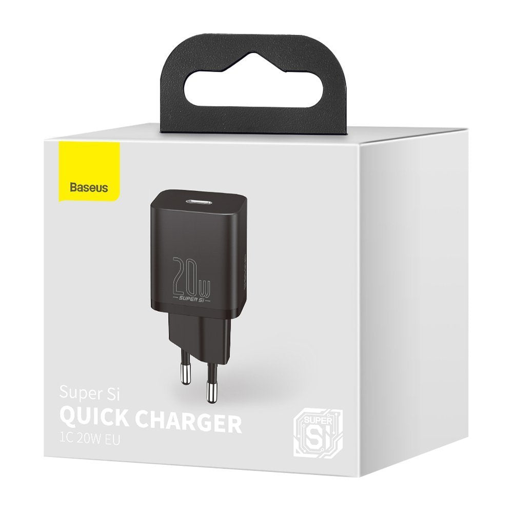 Punjač Baseus Super Si, 20W, 3A, 1 x USB-C, Crni CCSUP-B01