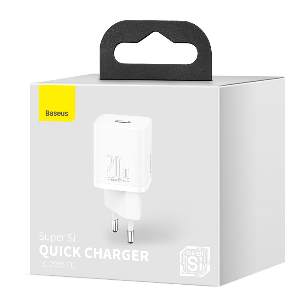 Punjač Baseus Super Si, 20W, 3A, 1 x USB-C, Bijeli CCSUP-B02