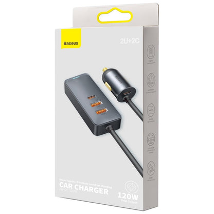 Auto punjač Baseus Share Together, 120W, 3A, 2 x USB-A - 2 x USB-C, Sivi CCBT-A0G