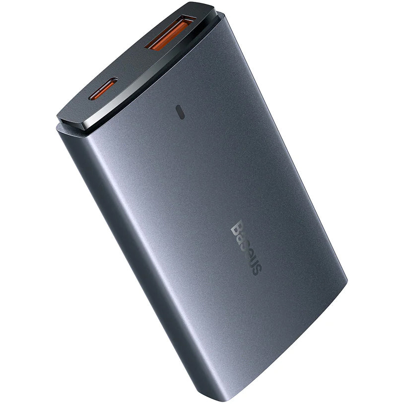 Mrežni punjač s USB-C kabelom Baseus GaN5 Pro Ultra Slim, 65W, 3.25A, 1 x USB-C, sivi CCGP150113