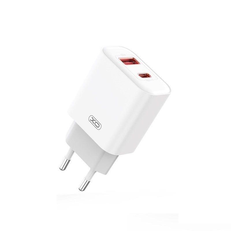 Mrežni punjač s USB-C kabelom XO Design CE12, 20W, 3A, 1 x USB-A - 1 x USB-C, Bijeli