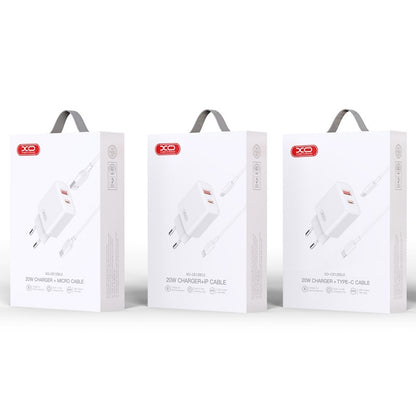 Mrežni punjač s USB-C kabelom XO Design CE12, 20W, 3A, 1 x USB-A - 1 x USB-C, Bijeli