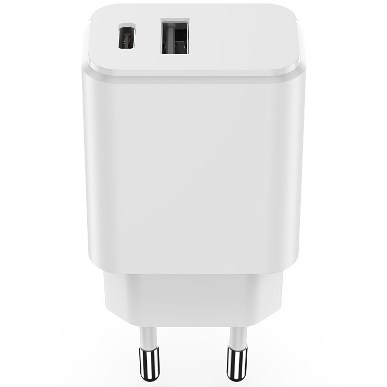 Punjač Setty za mrežu, 20W, 3A, 1 x USB-A - 1 x USB-C, Bijeli