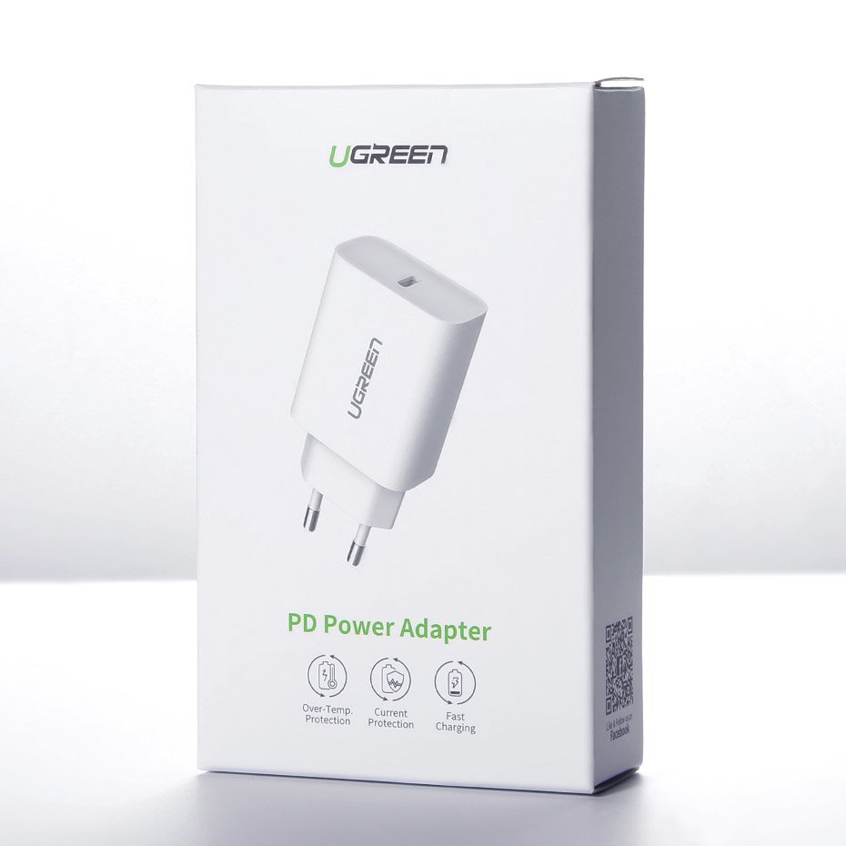 Punjač za mrežu UGREEN CD137, 18W, 3A, 1 x USB-C, Bijeli