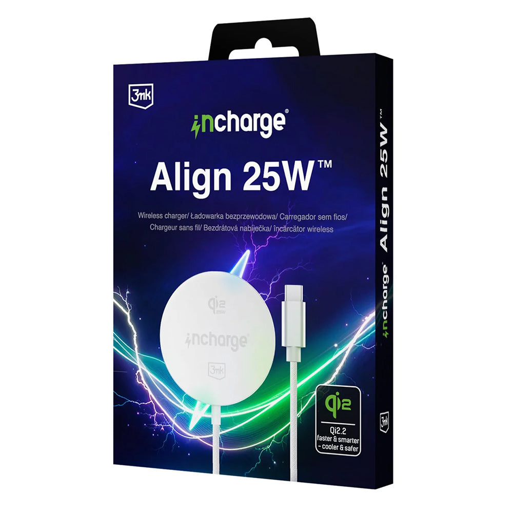 Bežični mrežni punjač 3MK Align, 25W, Bijeli