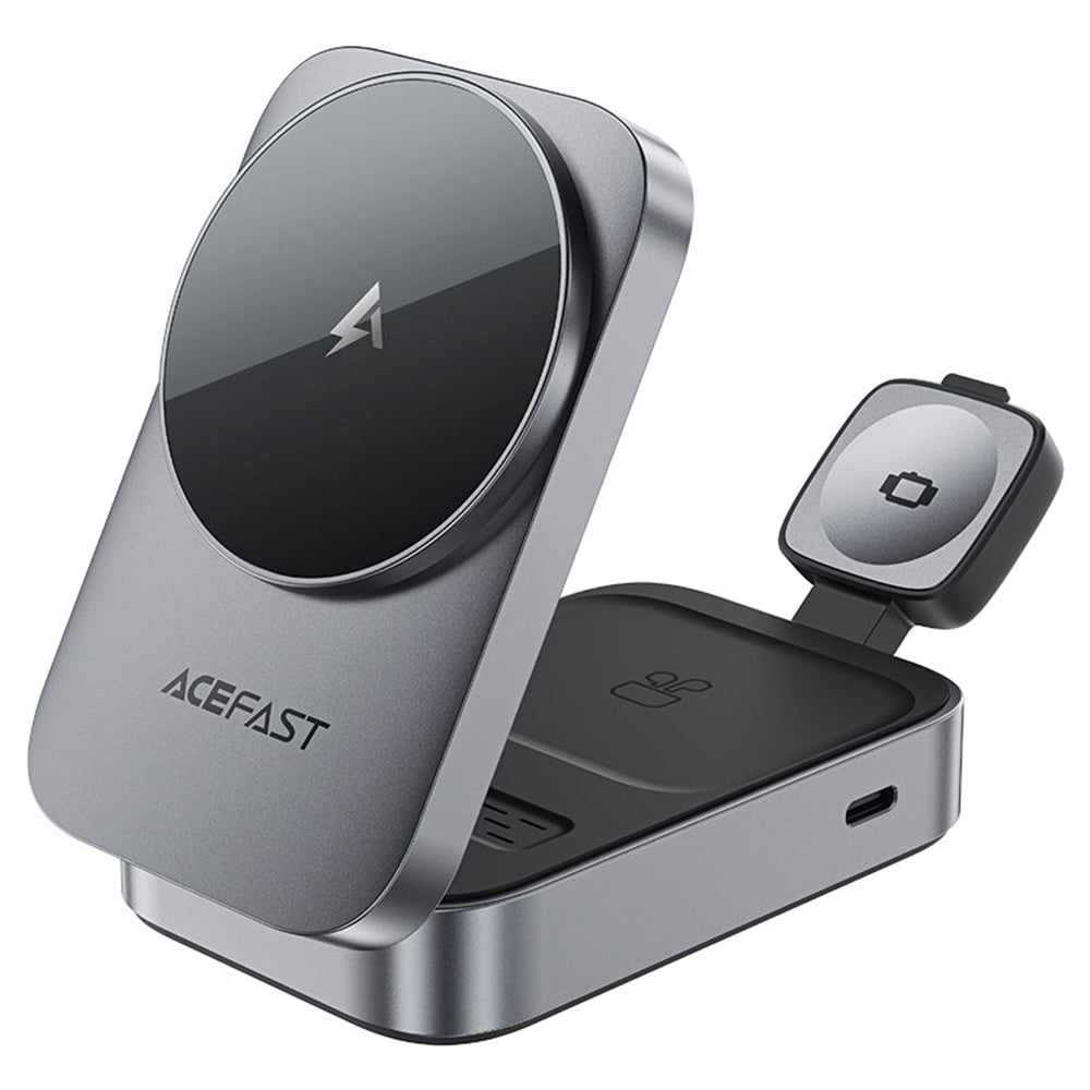 Bežični punjač Acefast E22 3u1, 22.5W, 1.67A, Sivi