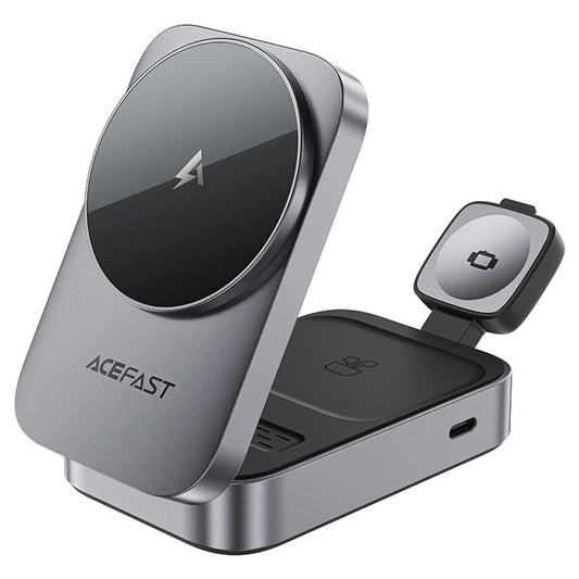 Bežični punjač Acefast E22 3u1, 22.5W, 1.67A, Sivi