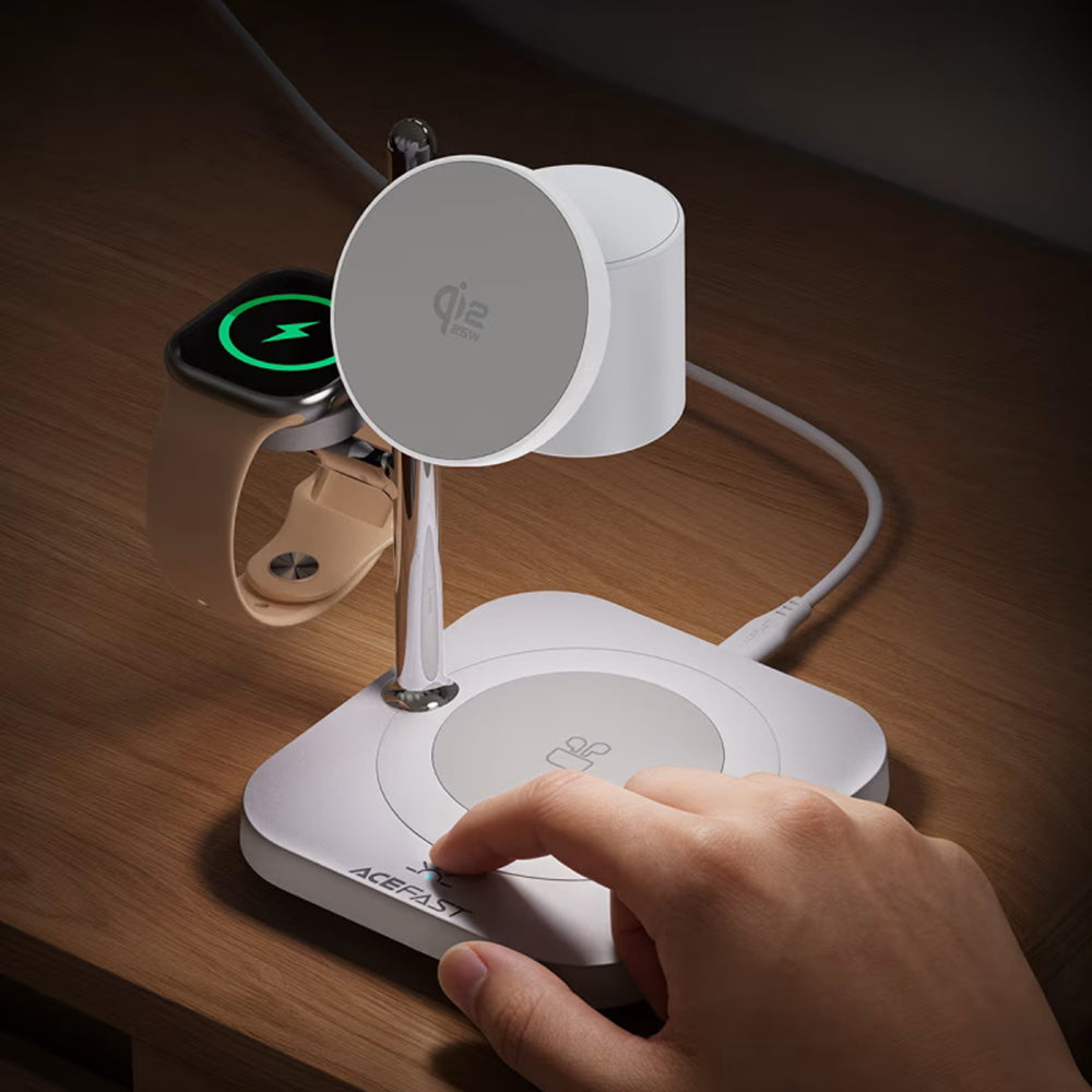 Bežični punjač Acefast E39 3u1, 32.5W, Bijeli