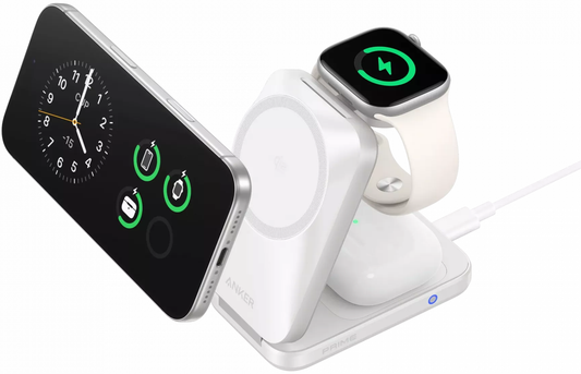 Bežični mrežni punjač Anker Prime MagGo 3in1, 25W, Bijeli B25N1G21