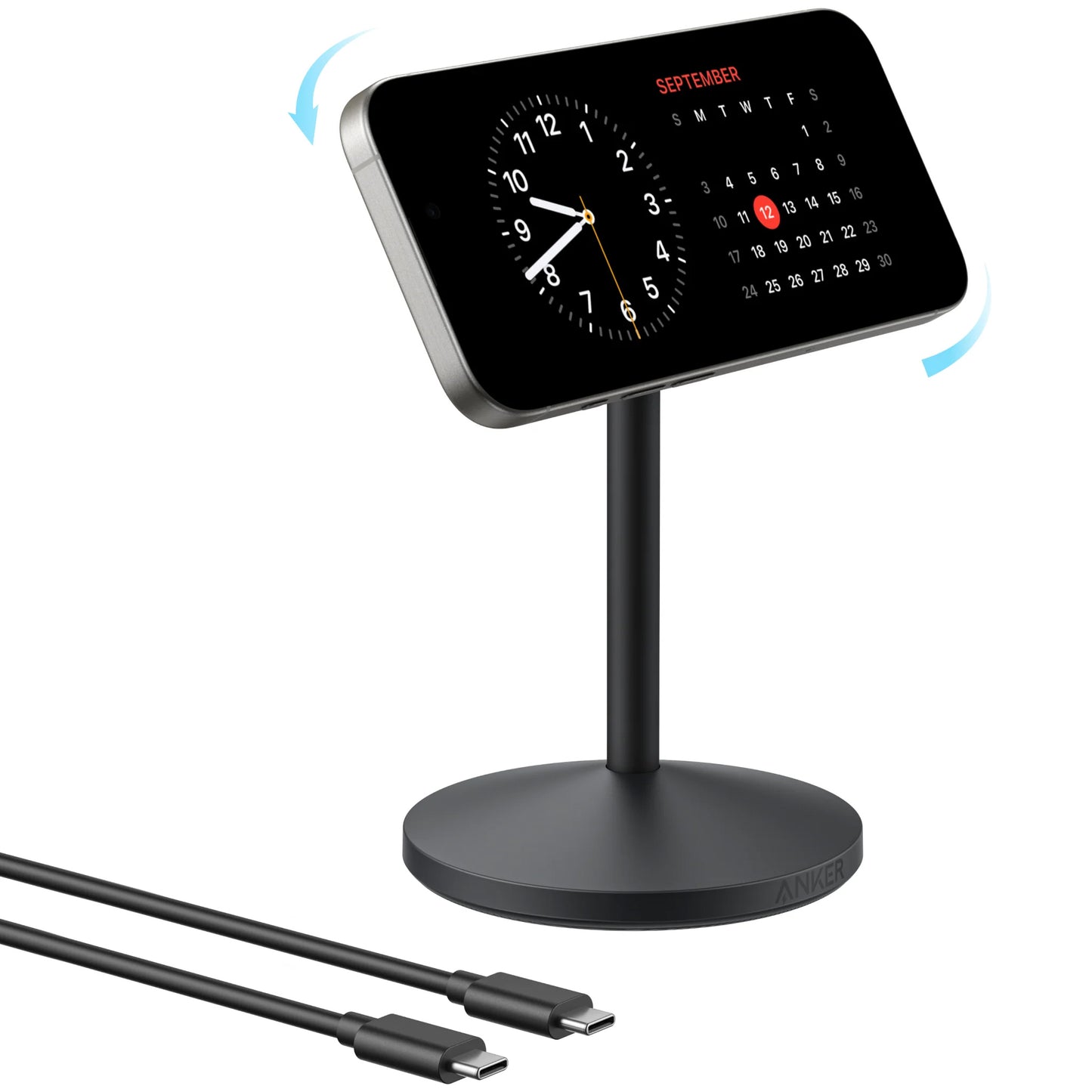 Bežični punjač Anker MagGo Stand, 15W, 1.67A, Crni A25X1H11