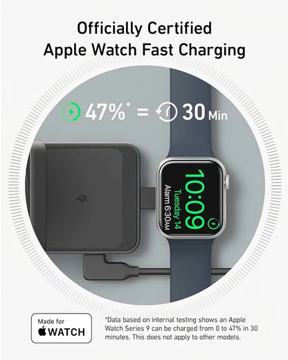 Bežični punjač Anker MagGo 3in1, 15W, 1.67A, Crni, Ponovno zapakiran B2557311