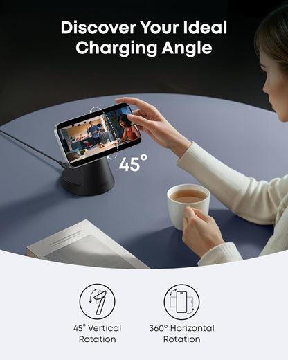 Bežični punjač Anker MagGo 3in1, 15W, 1.67A, Crni B25M4G11