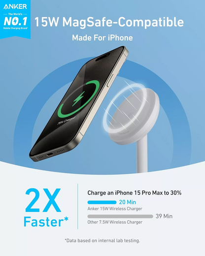 Bežični punjač Anker MagGo Stand, 15W, 1.67A, Bijeli A25X1H21