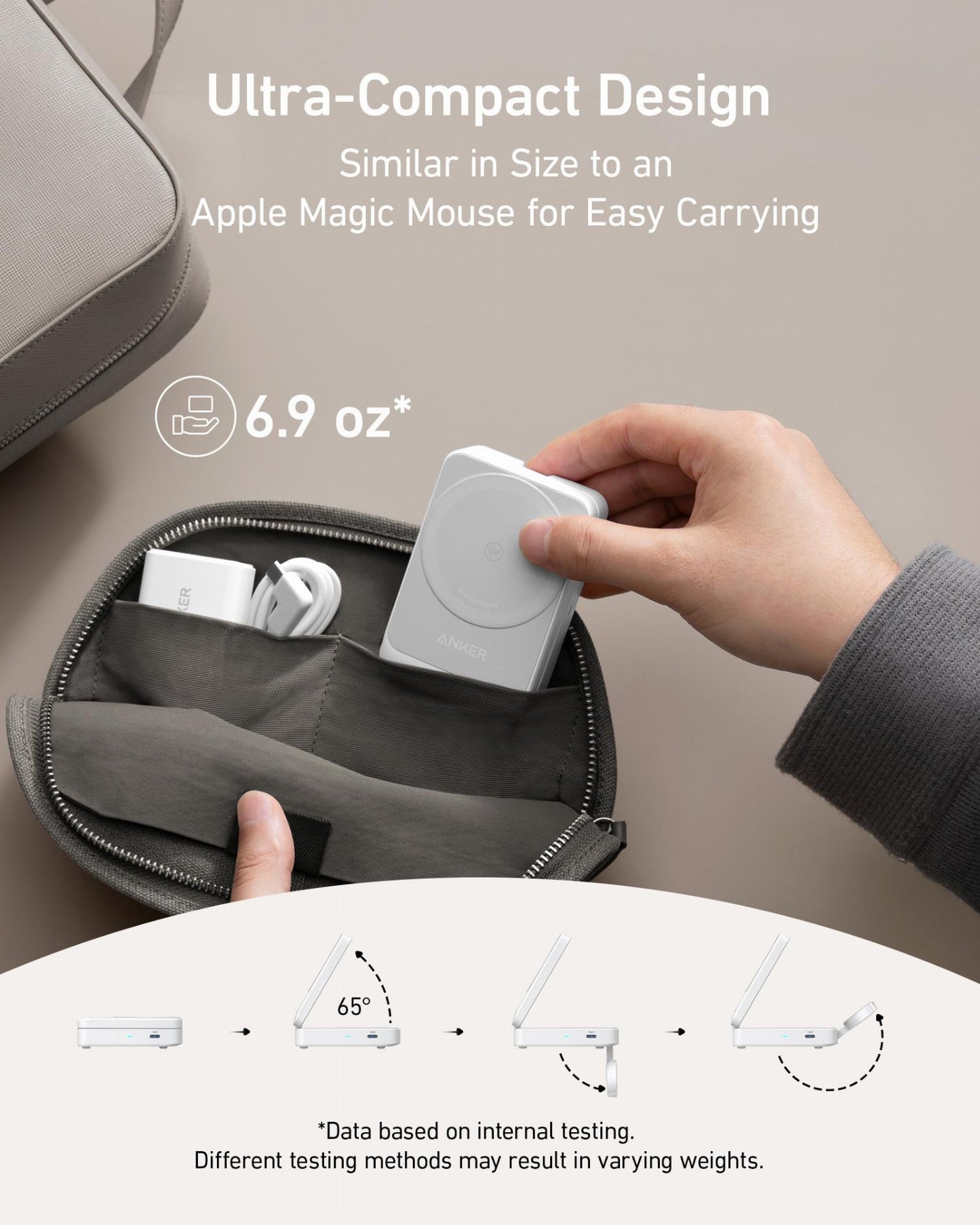 Bežični punjač Anker MagGo 3in1, 15W, 1.67A, Bijeli B2557321