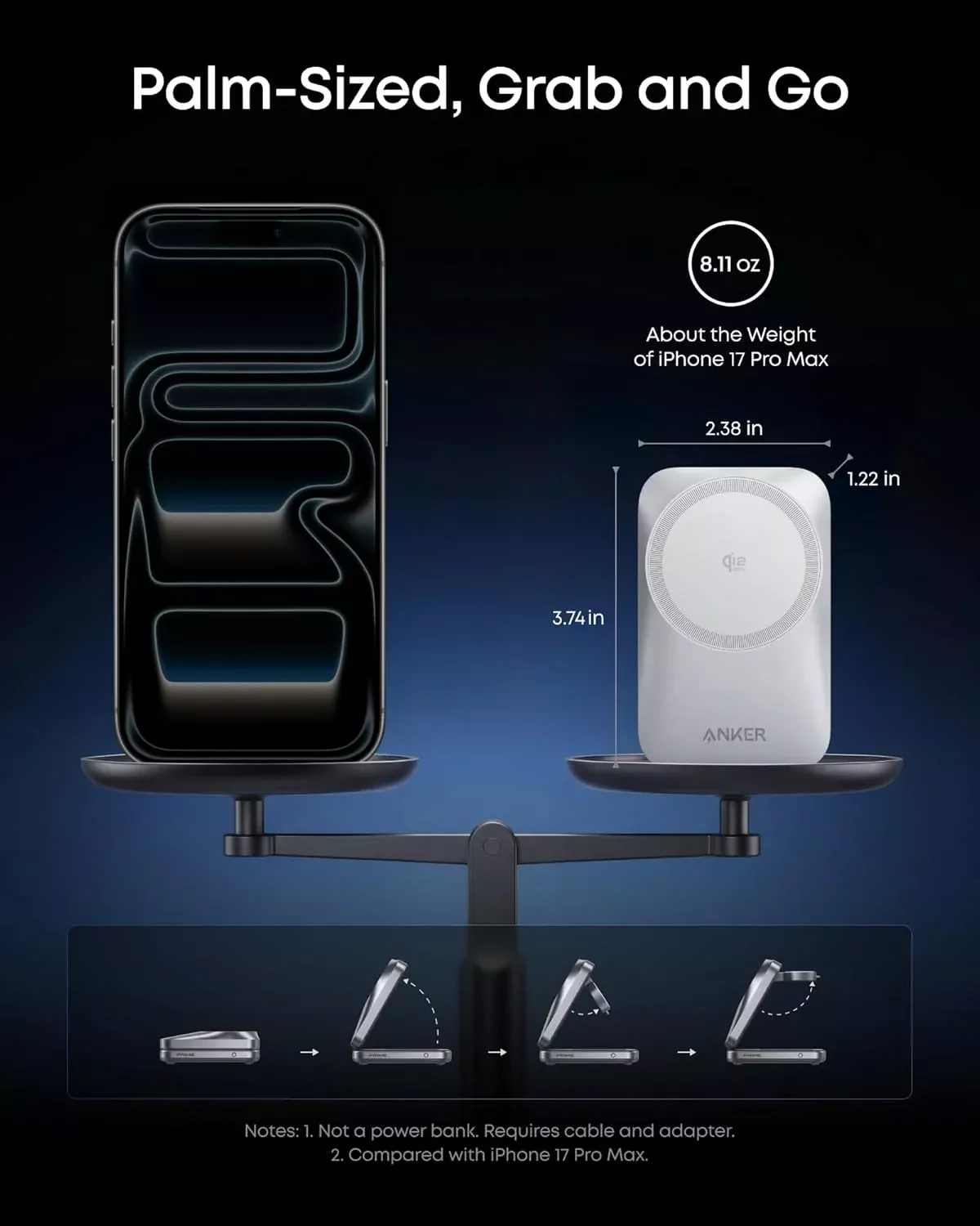 Bežični mrežni punjač Anker Prime MagGo 3in1, 25W, Bijeli B25N1G21