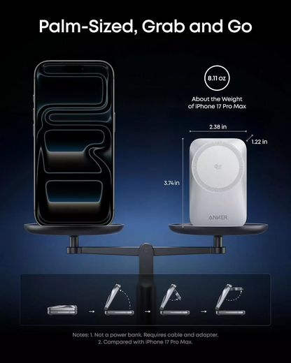 Bežični mrežni punjač Anker Prime MagGo 3in1, 25W, Bijeli B25N1G21