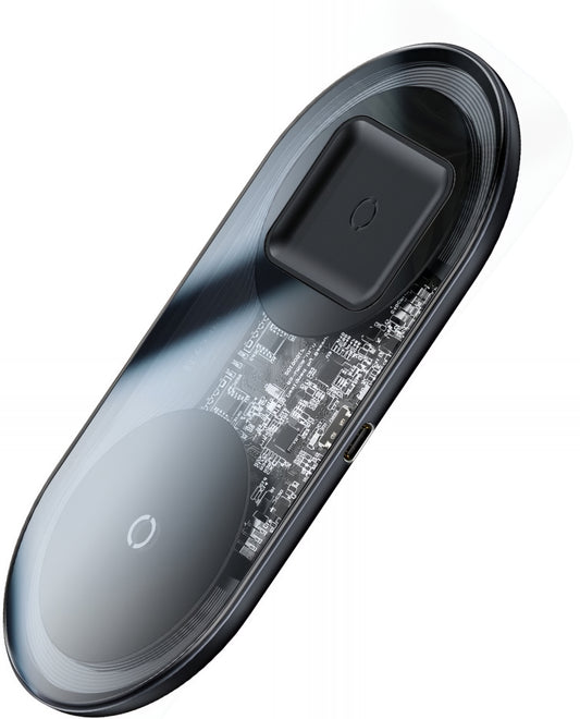 Bežični punjač Baseus Simple 2in1, 15W, 1.67A, Transparentan WXJK-A01